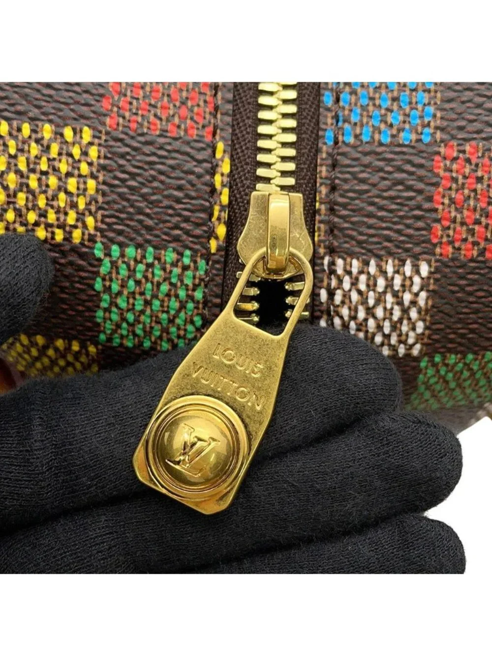 Louis Vuitton Birds Damier Ebene Rocker Dopp Kit Pouch Handbag